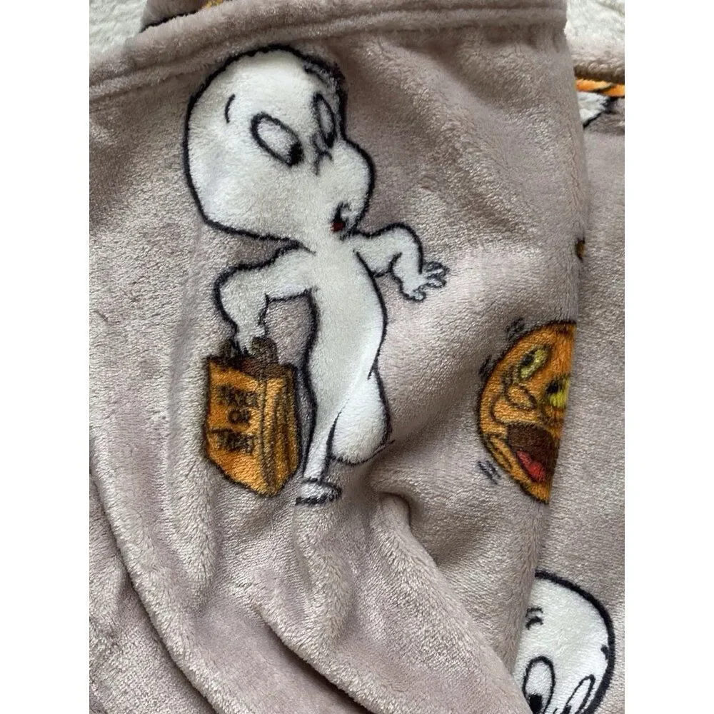 Casper The Friendly Ghost Plush Soft Blanket Throw 50x70” Halloween Costumes NEW